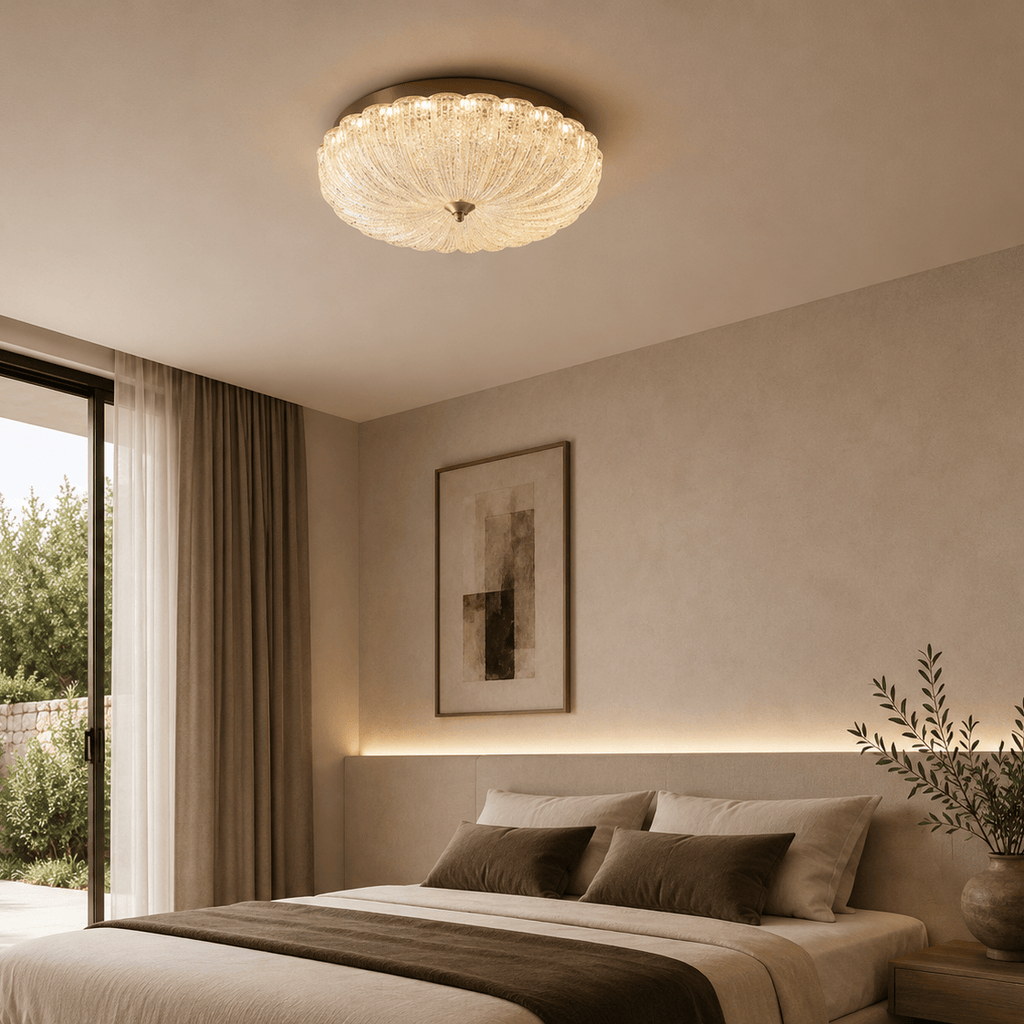 Norven Living Led Flush Ceiling Lights Glass Retro