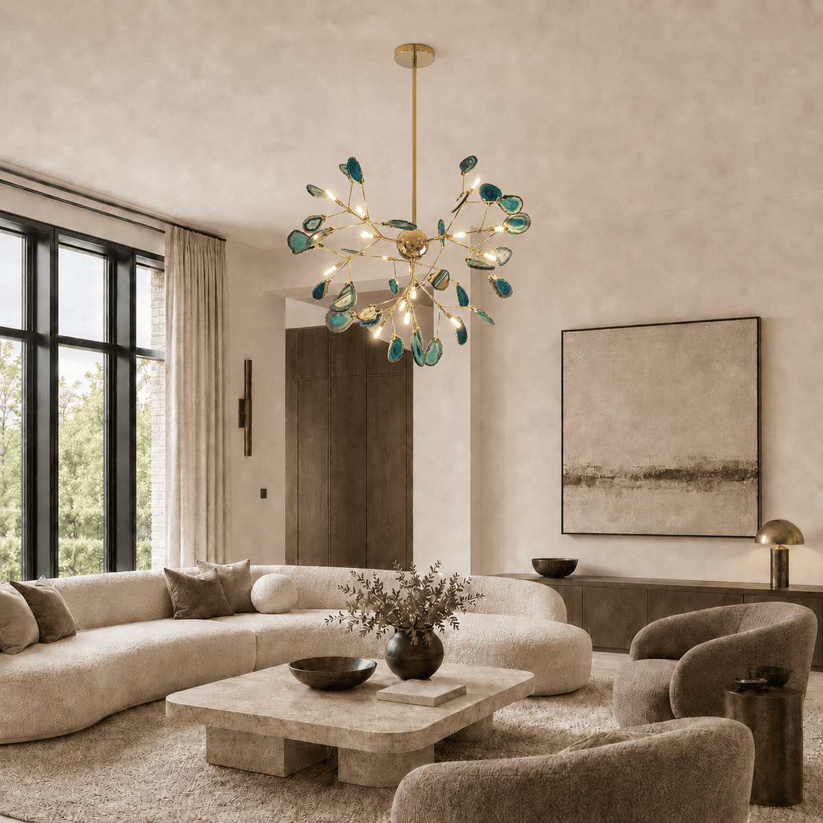 Norven Living Modern Chandelier Lighting Agate Tree Branch