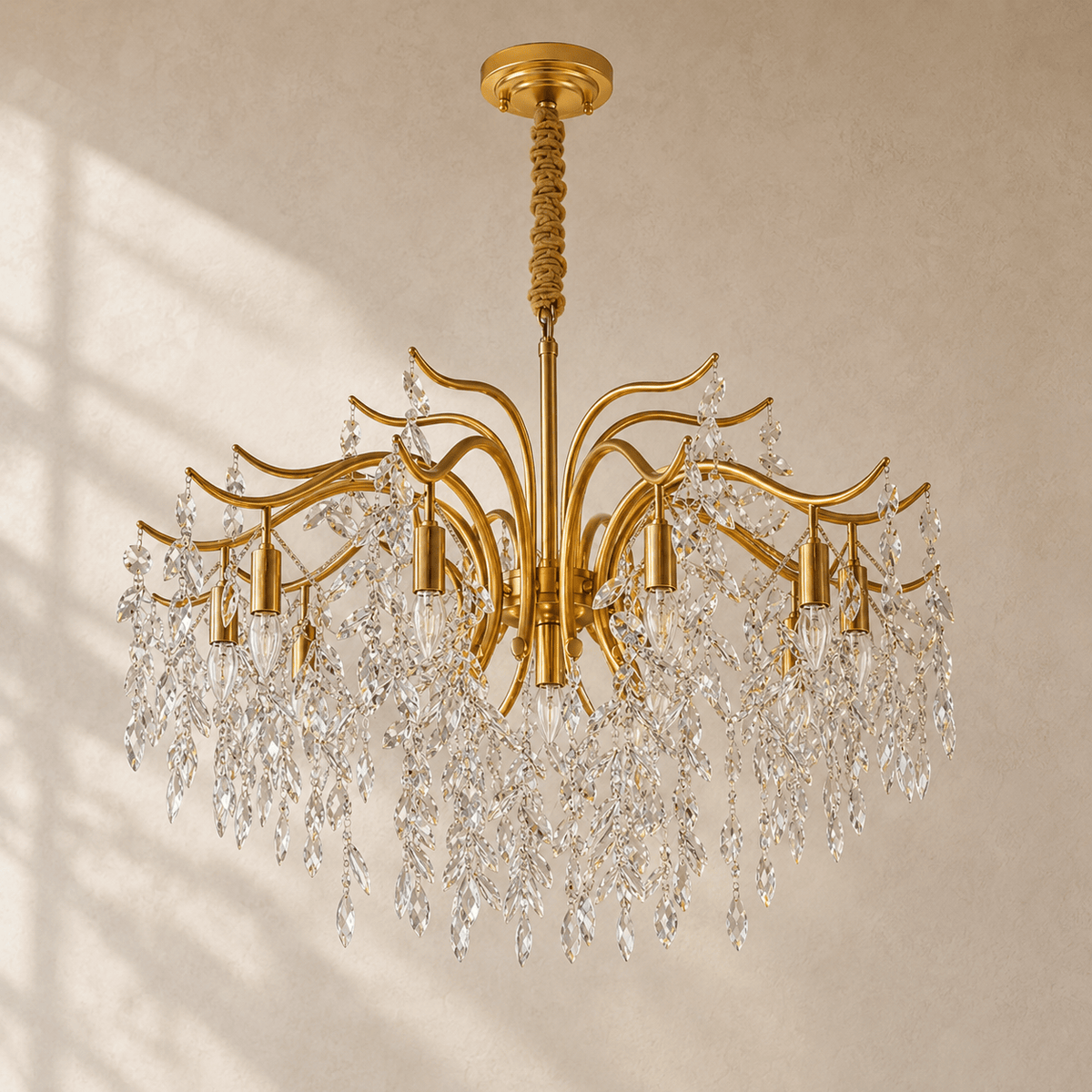 Norven Living Modern Crystal Chandelier Gold