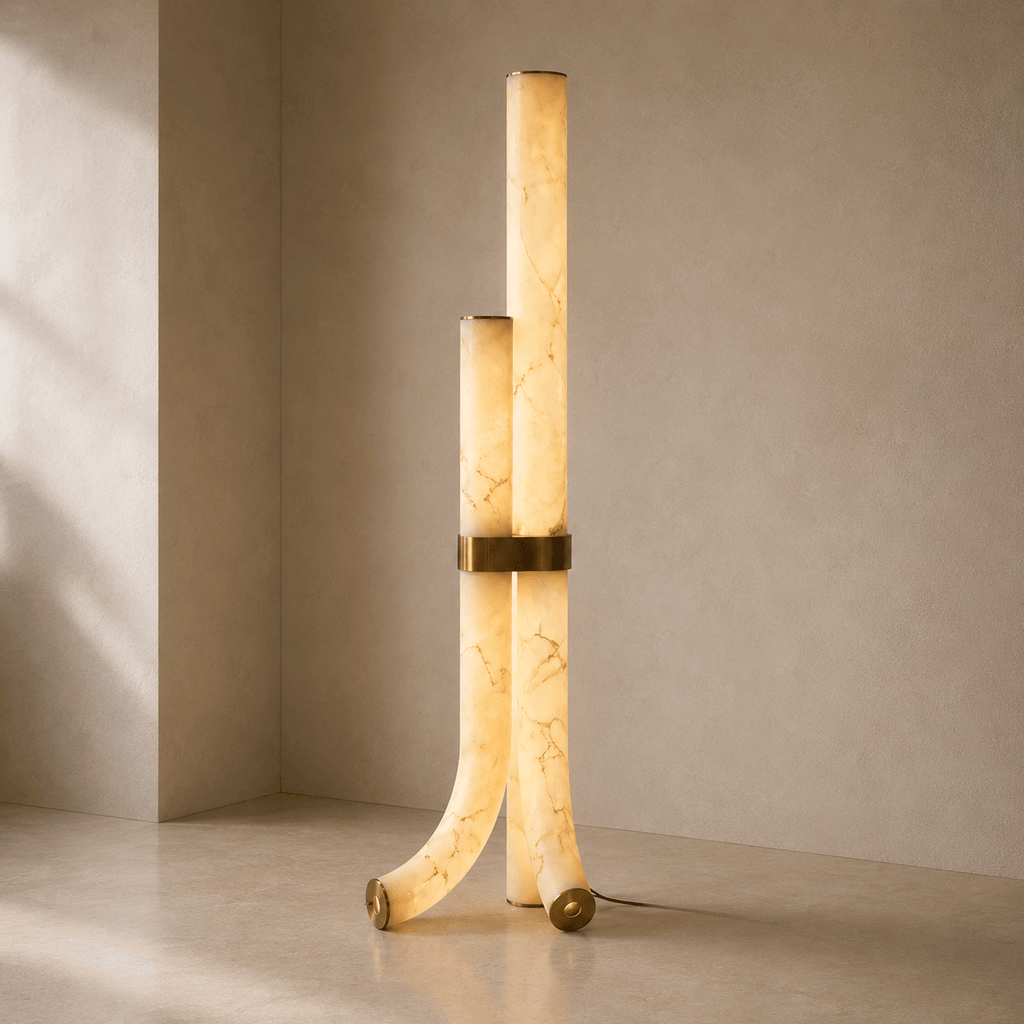 Norven Living Modern Floor Lamps Uk Imitation Marble Gold Wrought Iron
