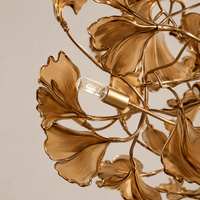 Norven Living Modern Ginkgo Leaf Chandelier – Brown, Green & Blue