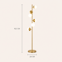 Norven Living Multi-Light Floor Lamp Glass Globe Gold