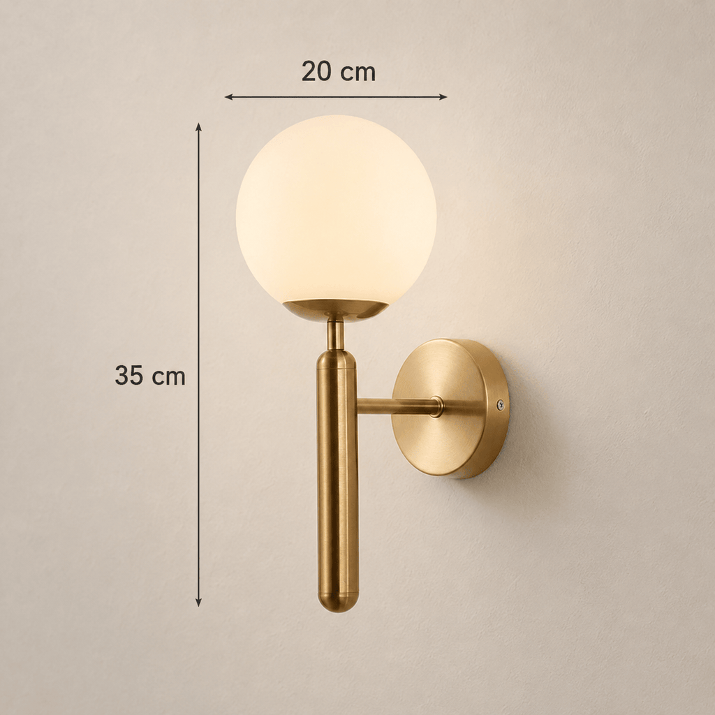 Norven Living Orla Frosted Globe Wall Light – 35 cm
