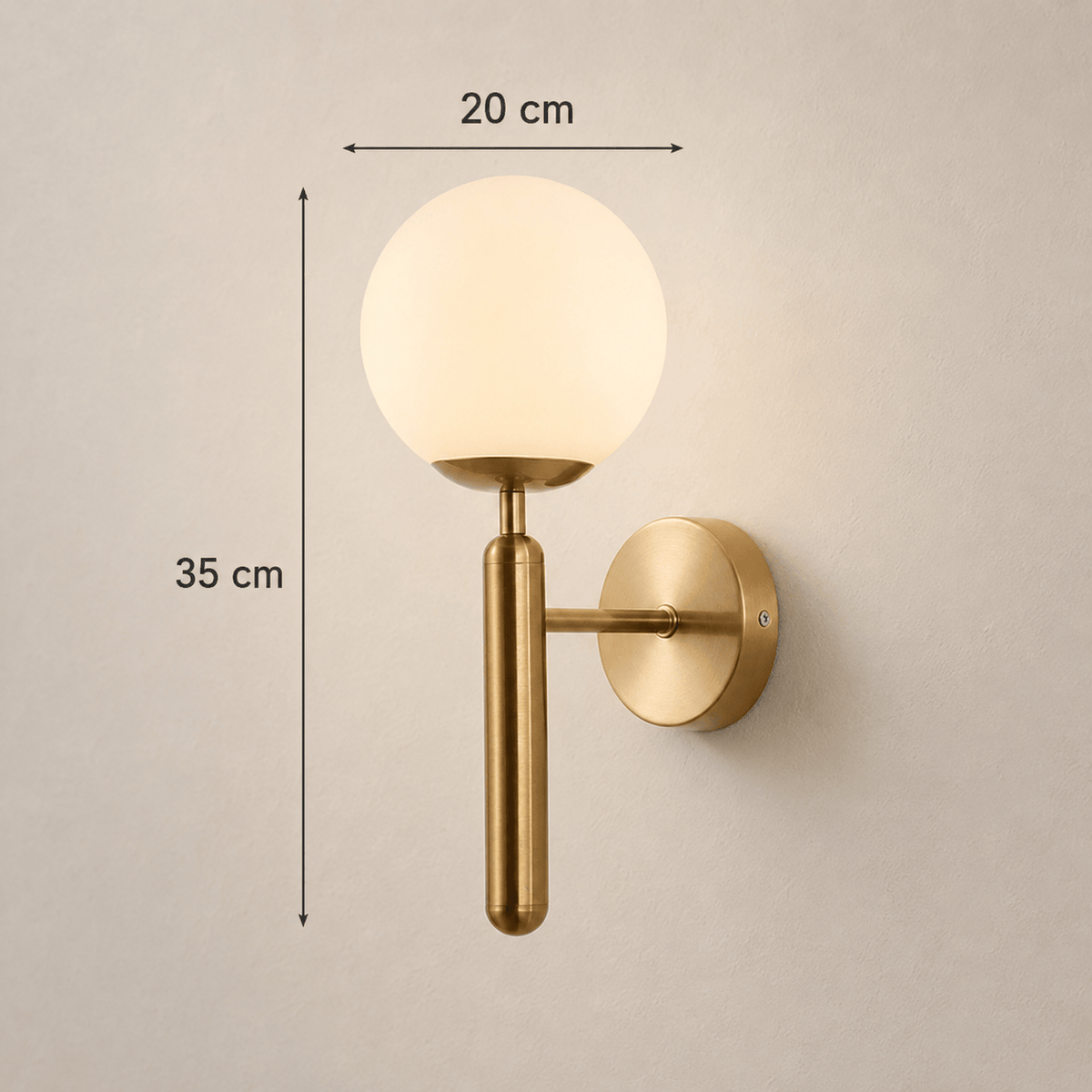 Norven Living Orla Frosted Globe Wall Light – 35 cm