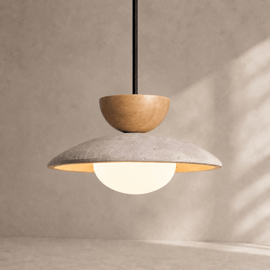 Norven Living Pendant Lights Stone Yellow Travertine Wabi-Sabi