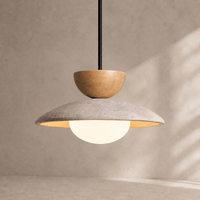 Norven Living Pendant Lights Stone Yellow Travertine Wabi-Sabi