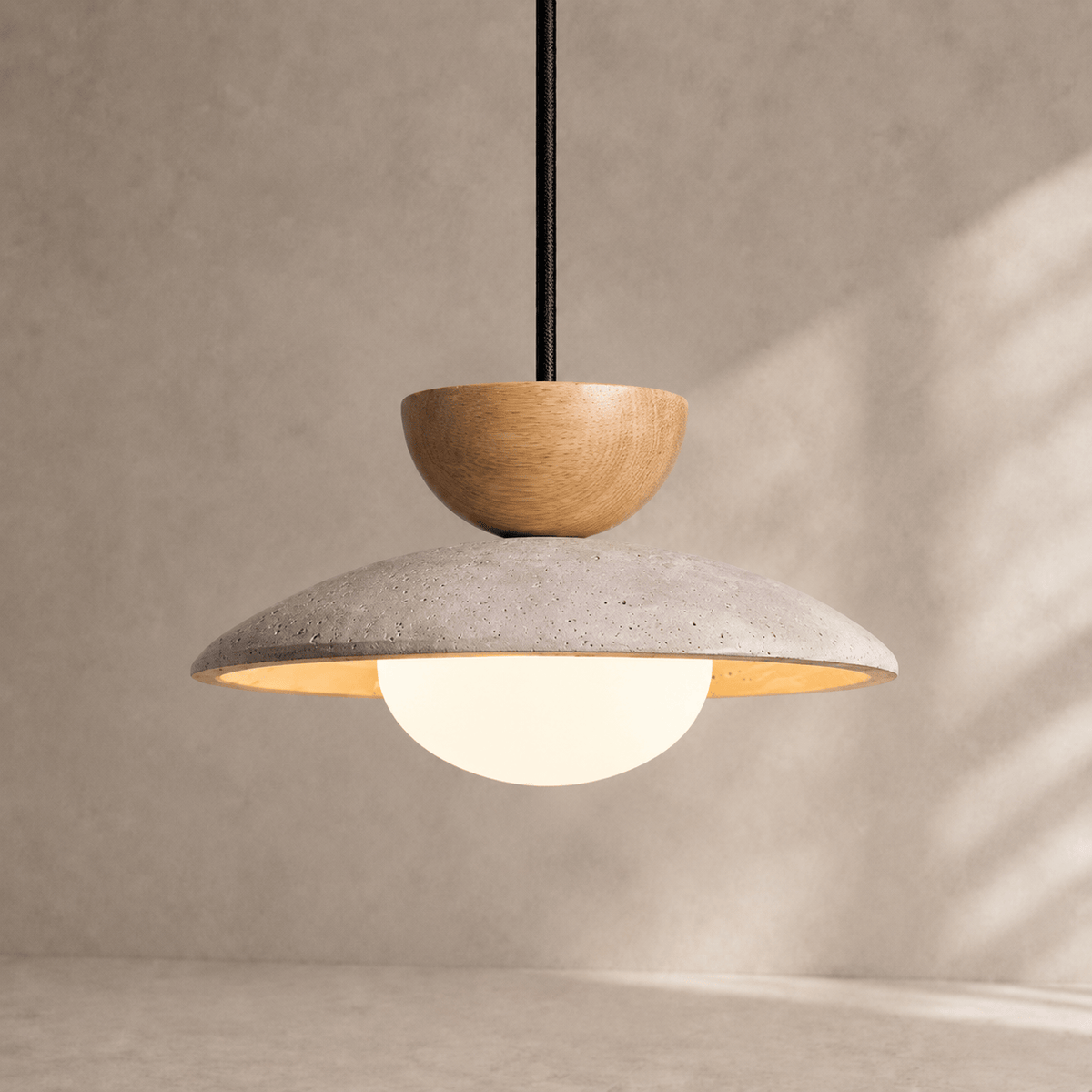 Norven Living Pendant Lights Stone Yellow Travertine Wabi-Sabi