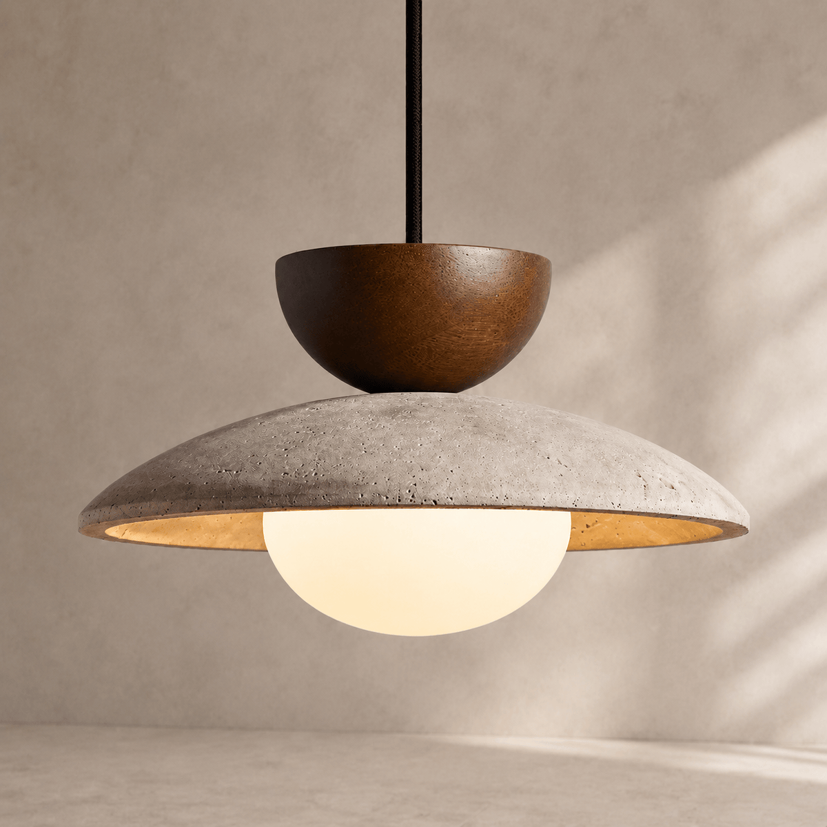 Norven Living Pendant Lights Stone Yellow Travertine Wabi-Sabi