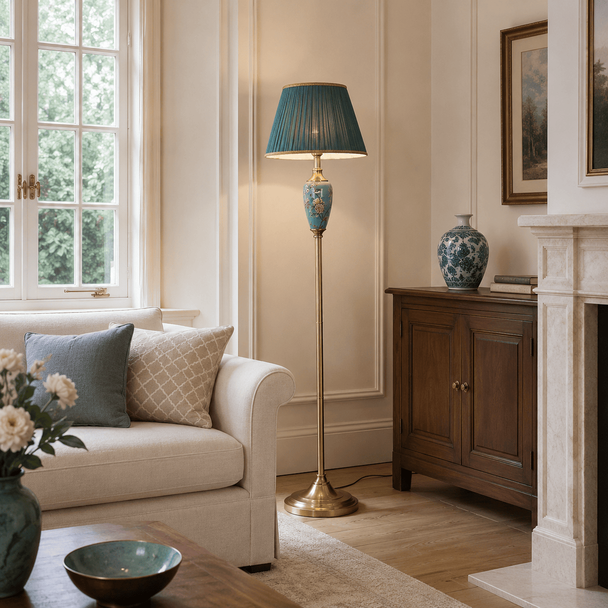 Norven Living Retro Floor Lamp Ceramic
