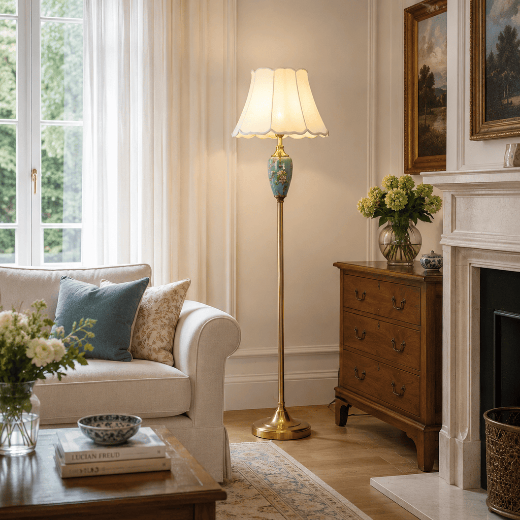 Norven Living Retro Floor Lamp Ceramic