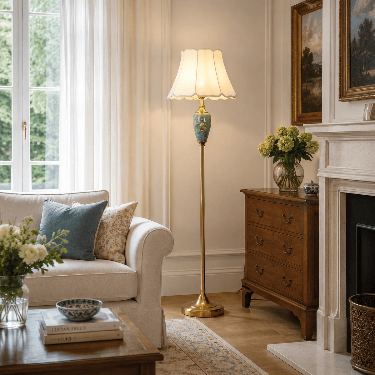 Norven Living Retro Floor Lamp Ceramic