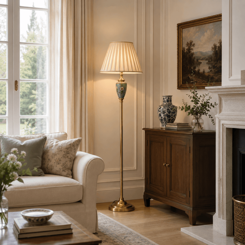 Norven Living Retro Floor Lamp Ceramic