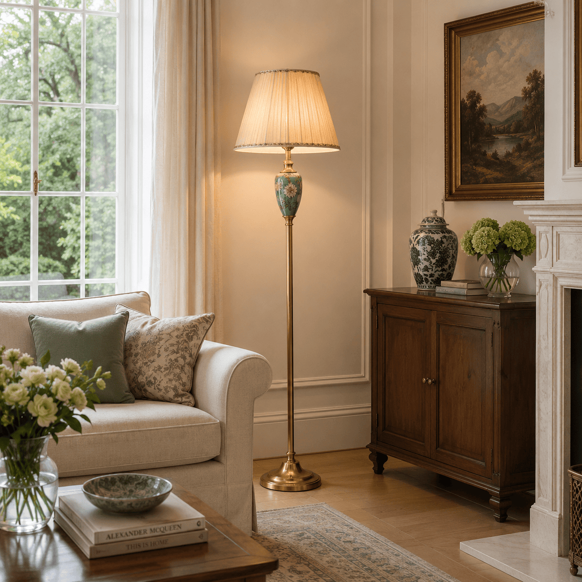 Norven Living Retro Floor Lamp Ceramic