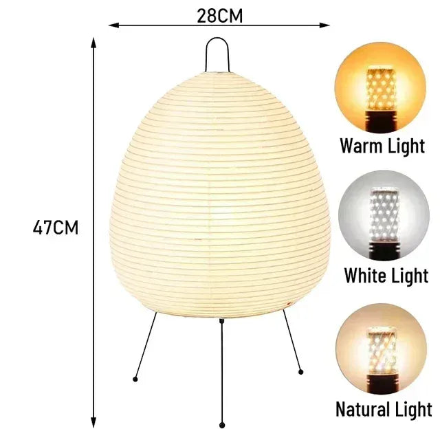Norven Living Rice Paper Floor Lamp With Iron Tripod