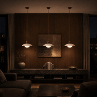 Norven Living Soren Walnut & Travertine Dome Pendant Light