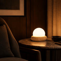 Norven Living Table Lamps Travertine Round