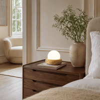 Norven Living Table Lamps Travertine Round