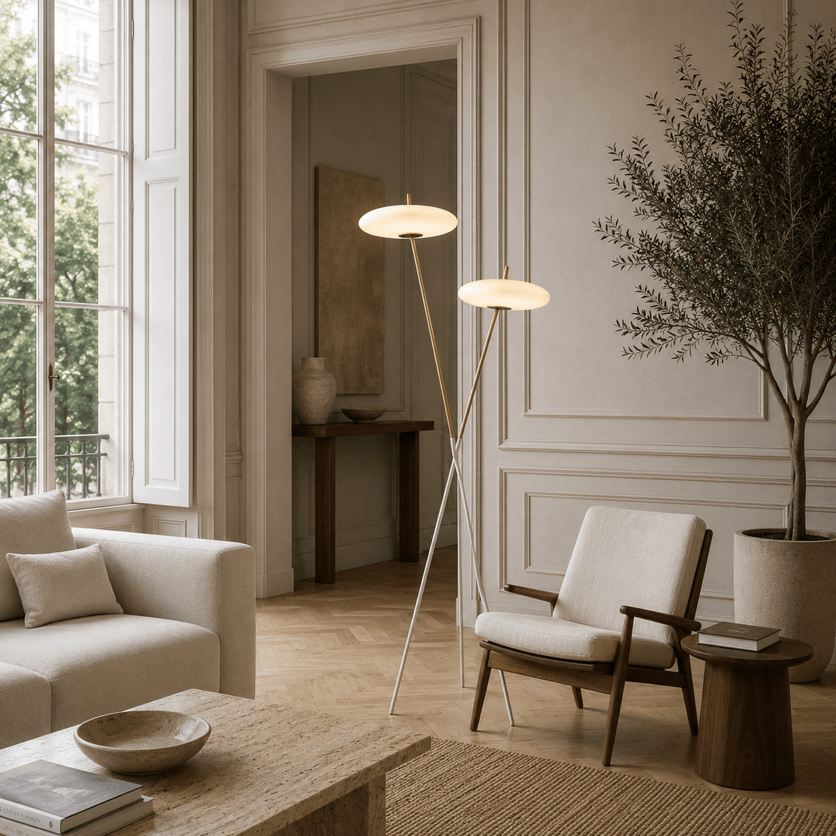 Norven Living Tripod Floor Lamp Modern LED