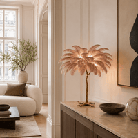 Norven Living Unusual Floor Lamp Uk Feather Gold Branch Base