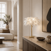 Norven Living Unusual Floor Lamp Uk Feather Gold Branch Base