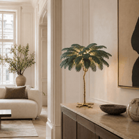 Norven Living Unusual Floor Lamp Uk Feather Gold Branch Base