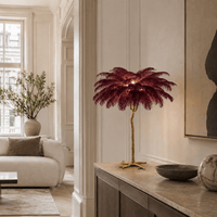 Norven Living Unusual Floor Lamp Uk Feather Gold Branch Base