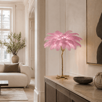 Norven Living Unusual Floor Lamp Uk Feather Gold Branch Base