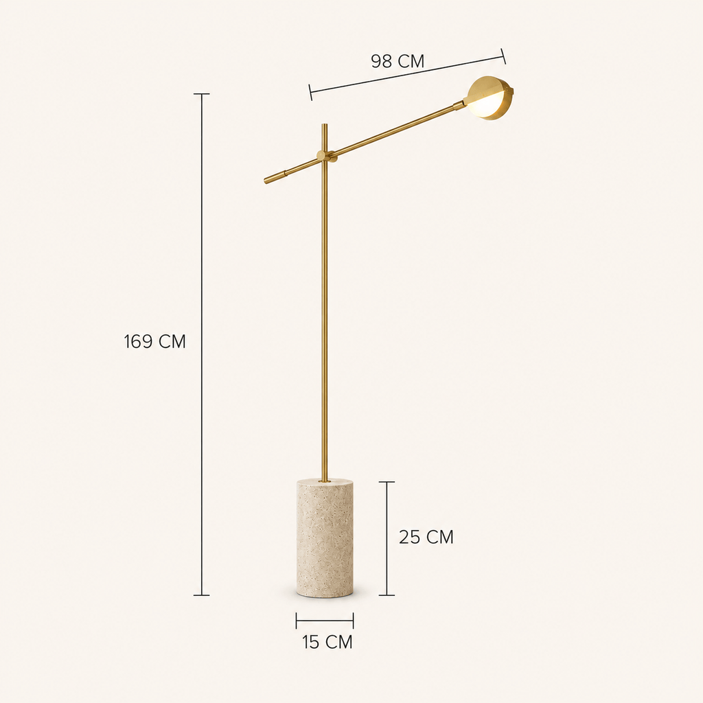 Norven Living Unusual Floor Lamps For Living Room Marble Base Gold Metal