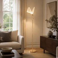 Norven Living Unusual Gold Floor Lamp Butterfly