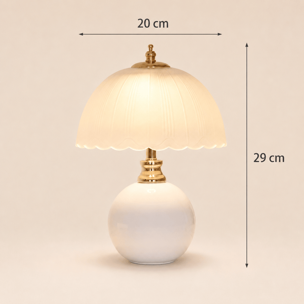 Norven Living USB-Powered Ceramic & Glass LED Bedside Table Lamp – Celeste