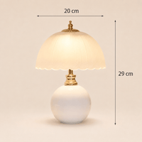 Norven Living USB-Powered Ceramic & Glass LED Bedside Table Lamp – Celeste