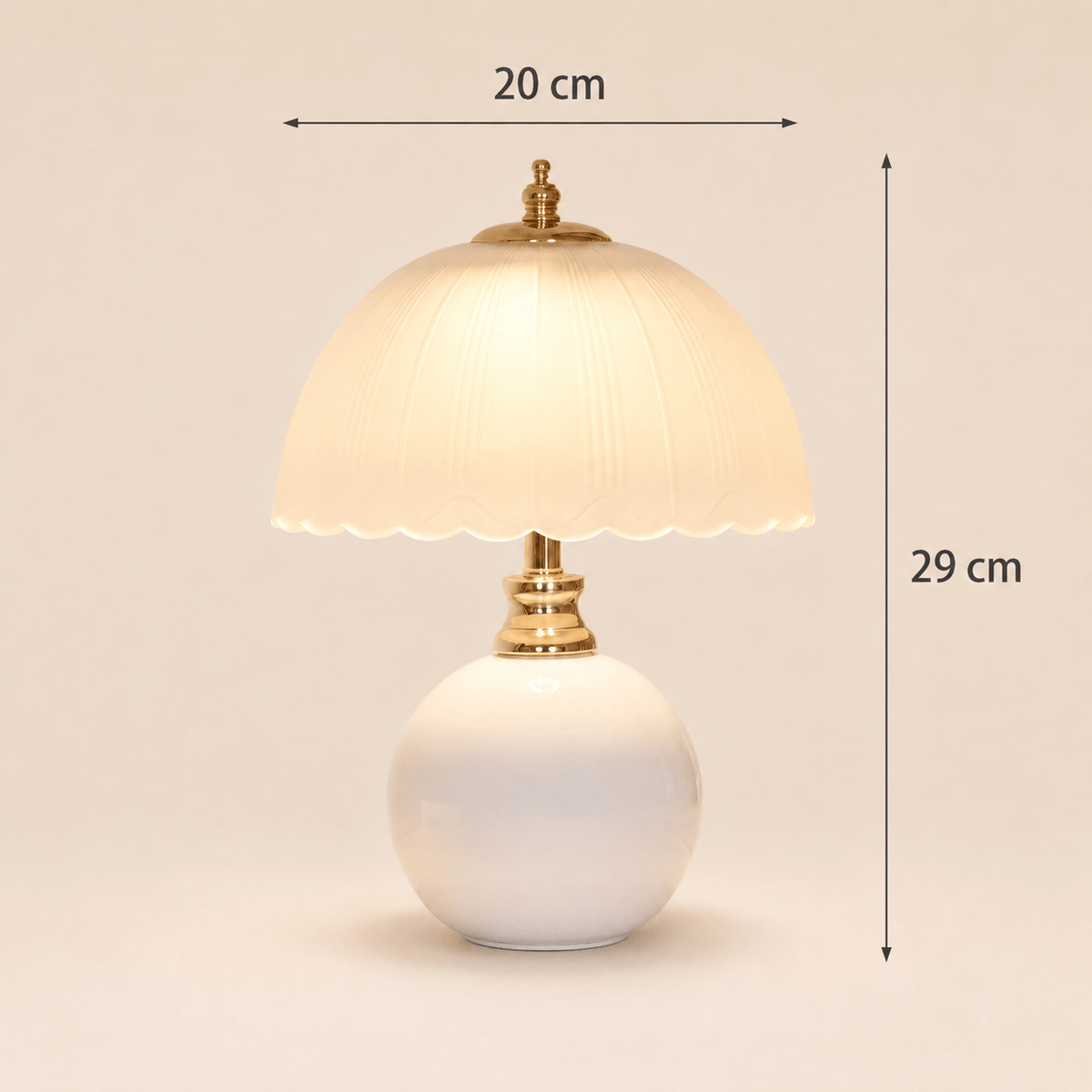 Norven Living USB-Powered Ceramic & Glass LED Bedside Table Lamp – Celeste