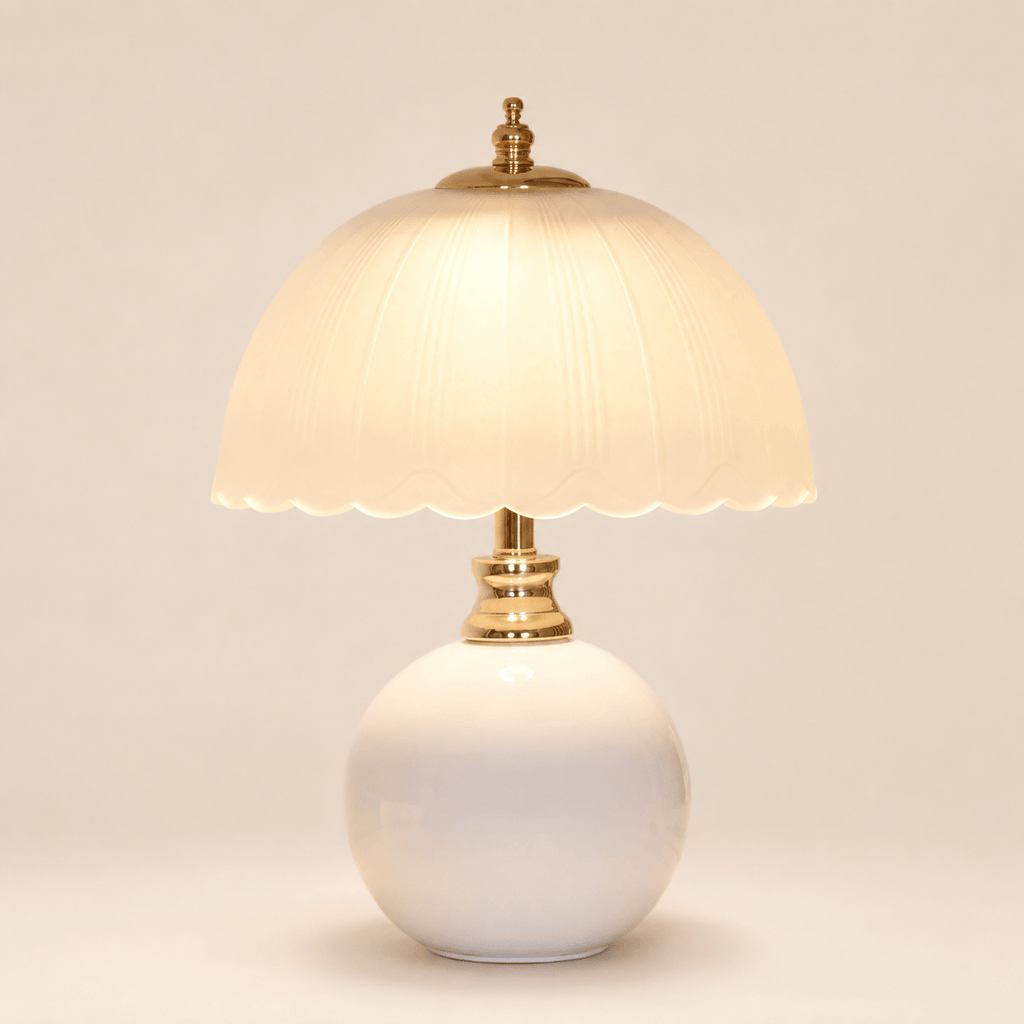 Norven Living USB-Powered Ceramic & Glass LED Bedside Table Lamp – Celeste