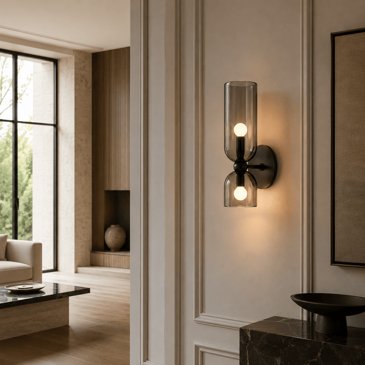 Norven Living Wall Lights Indoor Glass Mounted