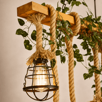 Norven Living Wooden Hemp Rope Chandelier